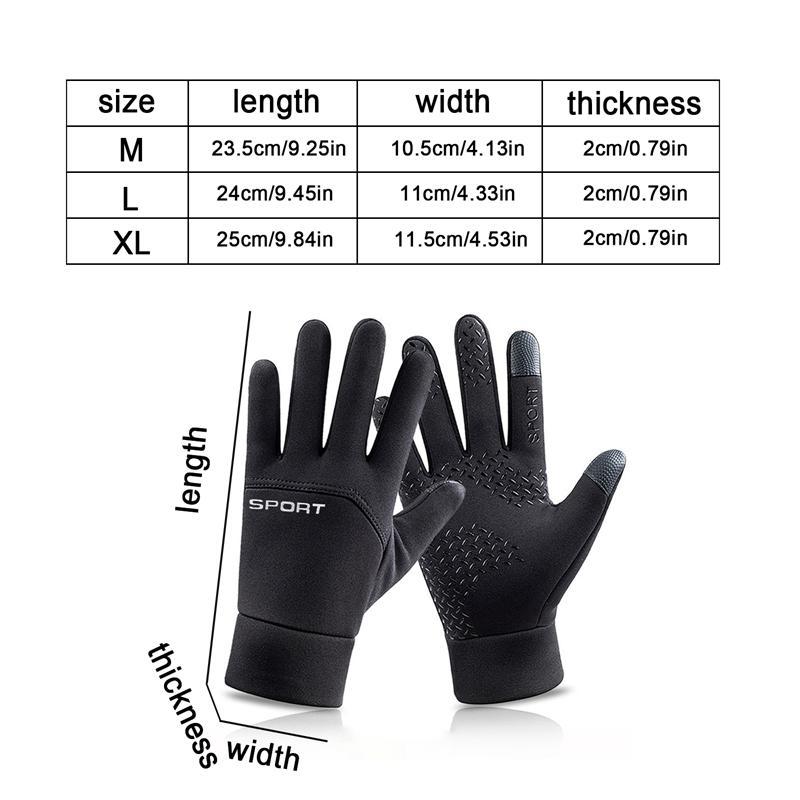 1 Pair Winter Warm Gloves, Outdoor Sports Windproof Waterproof Non Slip Touch Screen Gloves, Sports Gloves for Men & Women, Gym Accessories