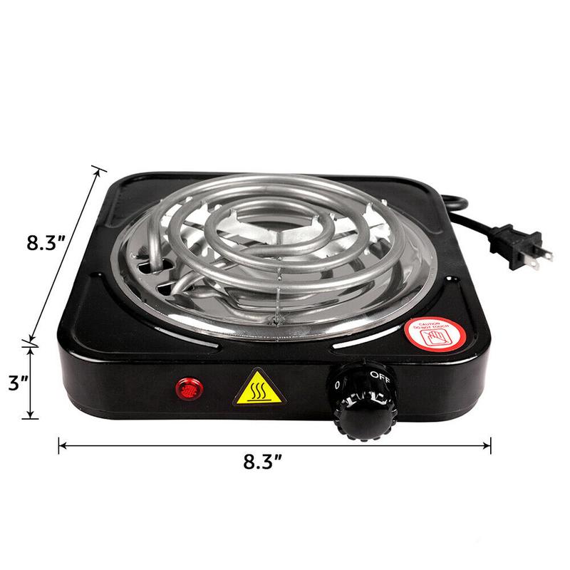 1000W Portable Single Electric Burner Hot Plate Camping Stove Stainless 110V zipperless hardbody