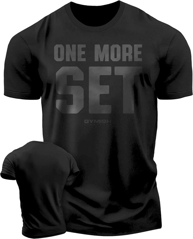 018. One More Set Funny Motivational Workout Gym T-Shirt for Men