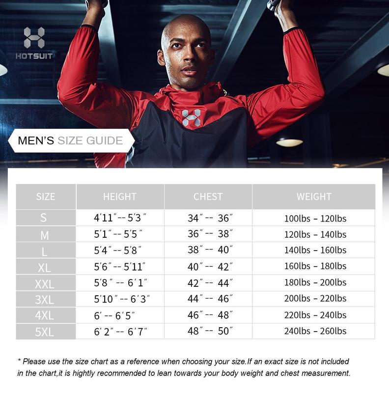 HOTSUIT Sauna Suit Men Gym Exercise Sweat Suits Workout Jacket