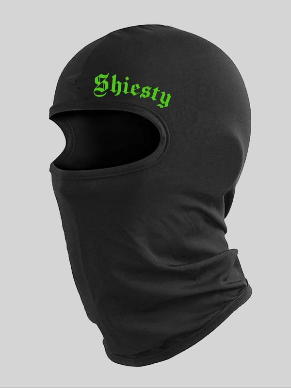 Sporty Unisex Letter Print Balaclava, Breathable Face Cover for Riding and Outdoor Sport, Sports & Outdoor Clothing Accessories for Men & Women