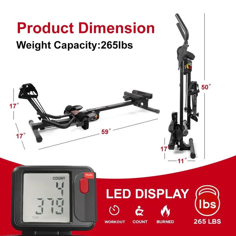 3 in 1 ab Machine, ab coaster workout Equipment combine rowing machine for Home Gym, Height Adjustable ab Trainer, Foldable Fitness Equipment.