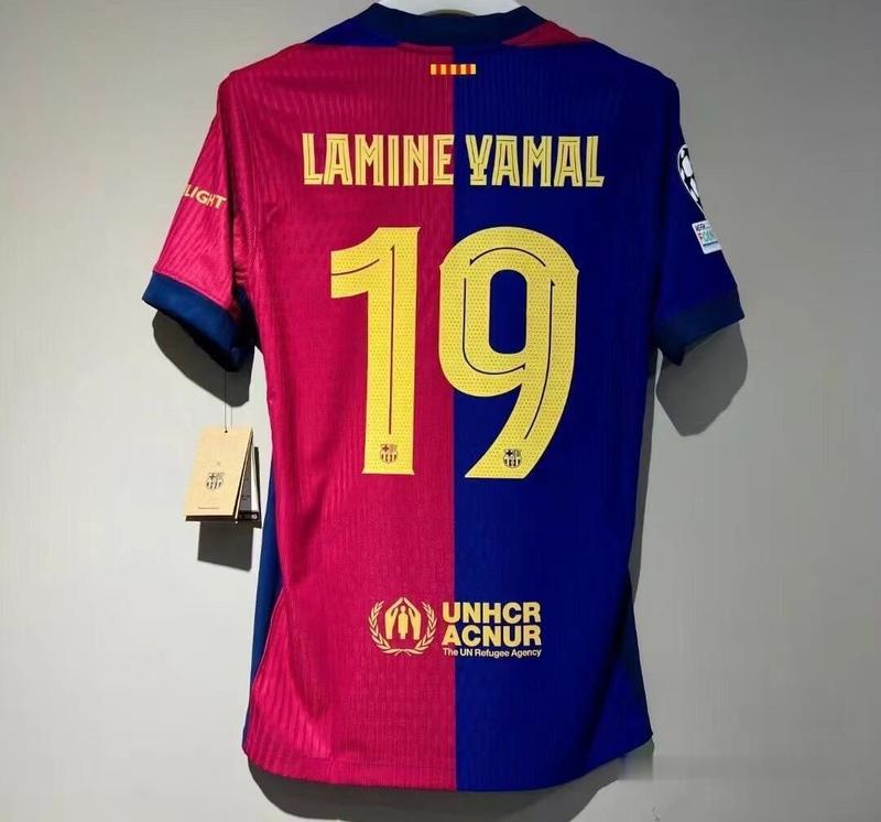 Player version Barcelona 24-25   Home shirt Yamal No. 19 short-sleeved shirt