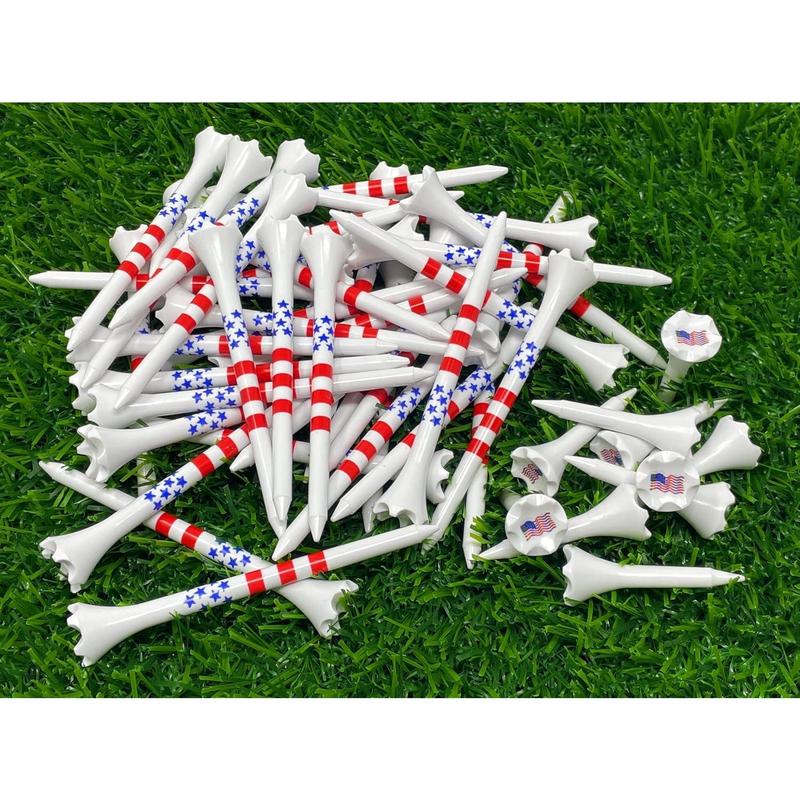 The Golf Tees Plastic Combo Length Pack of 50 Includes (40 Count) 3 ¼” Plastic Golf Tees + (10 Count) 1½ Plastic Short Tees for Irons, Hybrids, Par Threes