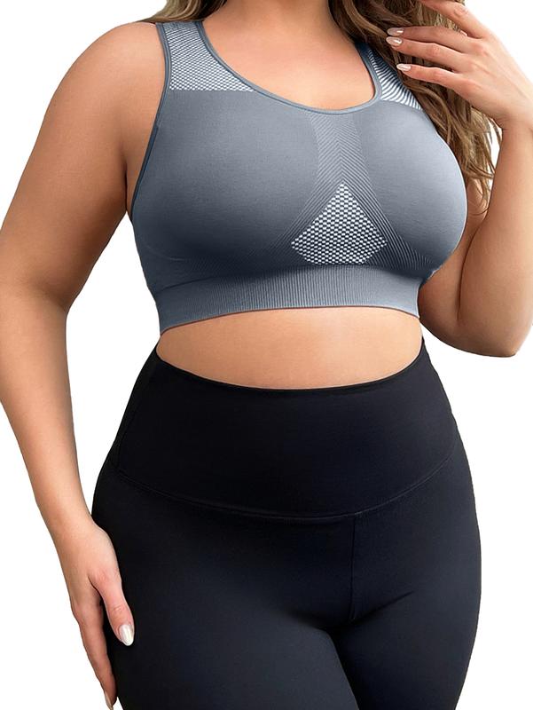 3 PCS Women's Plus Size Sports Bra, Plus Size Yoga Sports Underwear , Removable Bra Pads, Comfortable and Breathable, Everyday Bra, wireless