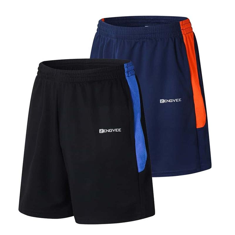 2 Pack Men's Running Shorts Gym Athletic Shorts with Zip Pockets Quick Dry Workout Sports Shorts for suitness,Jogger,Trainning