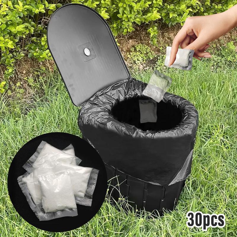 Outdoor Toilet Gel Bag, 30pcs set Portable Water-soluble Film Gel, Outdoor Toilet Gel for Camping & Hiking, Camping Hygiene Accessories, Summer Gift, Camping Gadgets 2024,  Camping Essentials