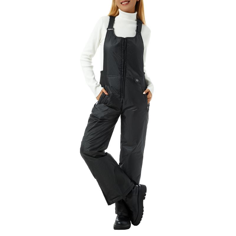 Women's Insulated Waterproof Ski Bib Overalls Winter Snowboarding Pants Overalls Adjustable Shoulder Strap Jumpsuit