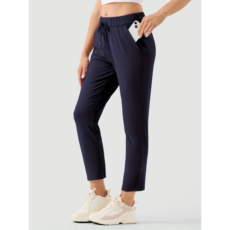 Stretchy Golf Pants for Women - 7 8 Ankle Sweatpants with Deep Pockets for Athletic, Lounge, Travel, Work, Tennis, and Gym - Breathable, Comfortable, and Versatile