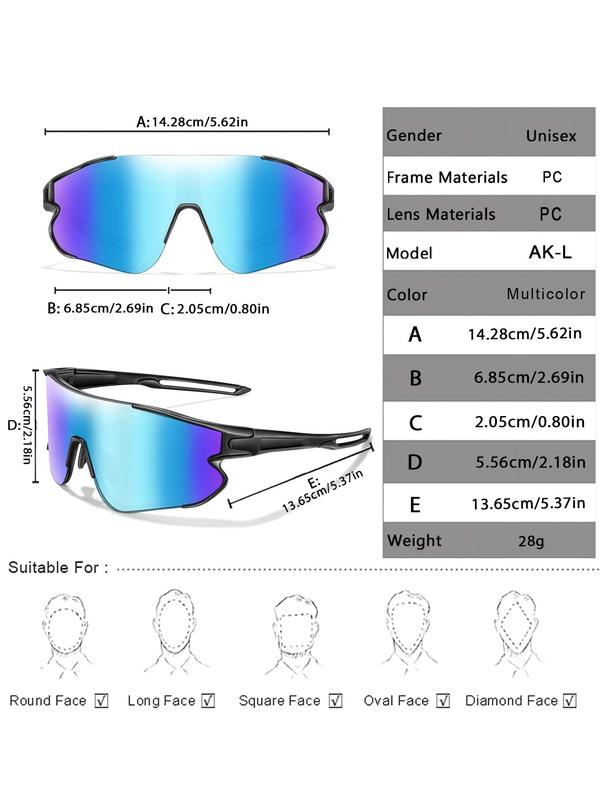 Unisex Sporty Sunglasses, 3 Pairs Outdoor Sports Cycling Hiking Running Sunglasses, Fashionable Sunglasses for Men & Women