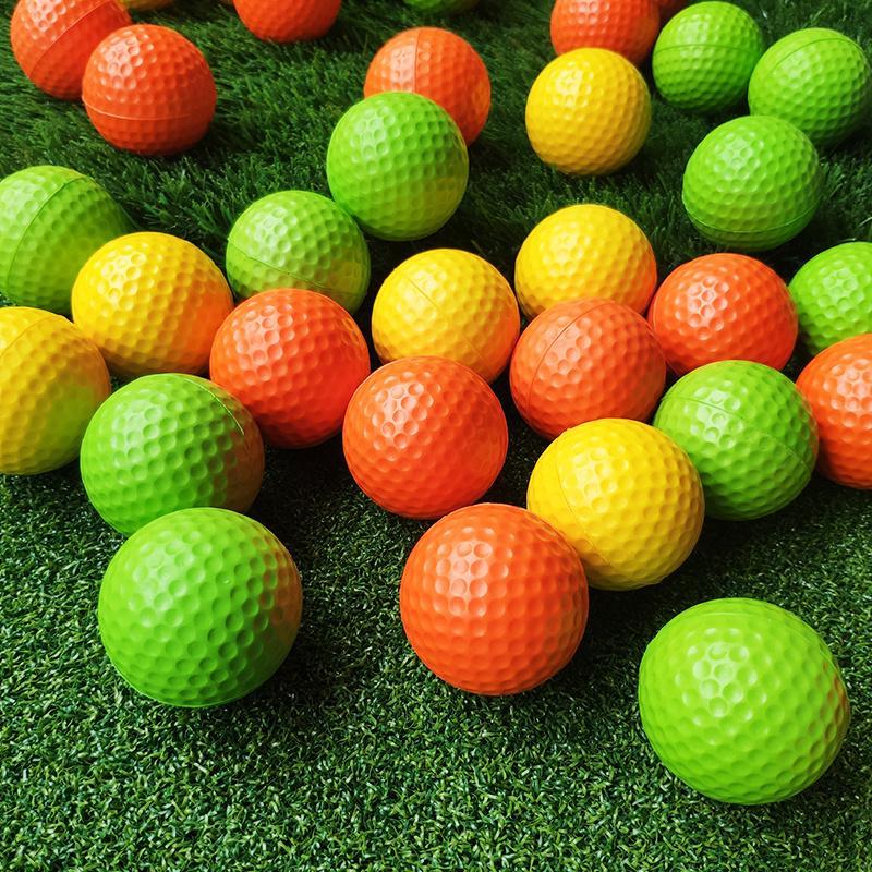 Random Color Foam Golf Practice Ball, 12pcs set Soft Elastic Golf Training Ball for Indoor Outdoor Practice, Golf Accessories