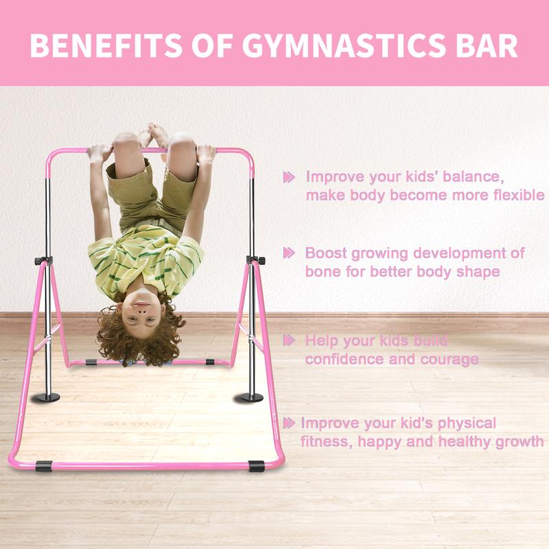 Multi-Functional Adjustable Height Children's Horizontal Gymnastic Bar With Bear Rings