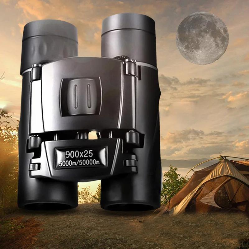 900x25 High Power HD Night Vision Binoculars, Portable Travel 50000M Long Range Folding Mini Binoculars, Outdoor Hunting Camping Binoculars