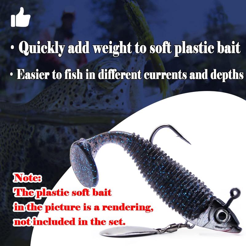 Fishing Lure with Storage Box, 5 Counts Mixed Color Fishing Jig Head Hook, Fishing Accessories for Saltwater Freshwater, Outdoor Fishing Gear