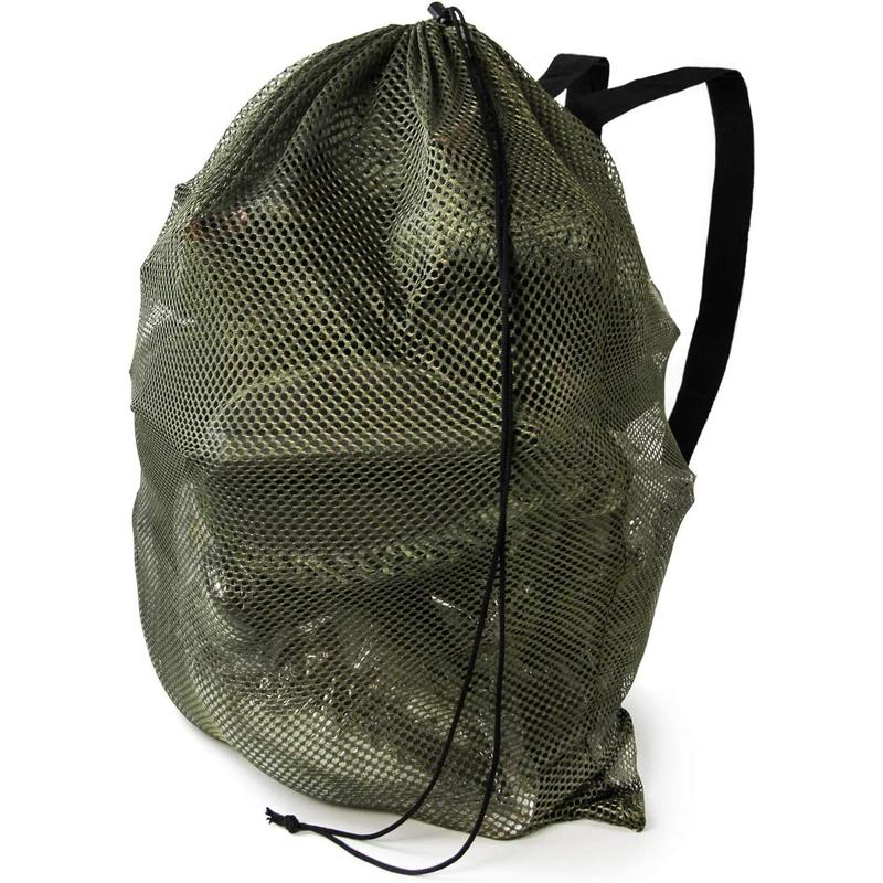 Mesh Decoy Bags, Green Camo Duck Decoy Bag for Goose Turkey Waterfowl Pigeon, Light Weight Carrying Storage Backpack for Hunting