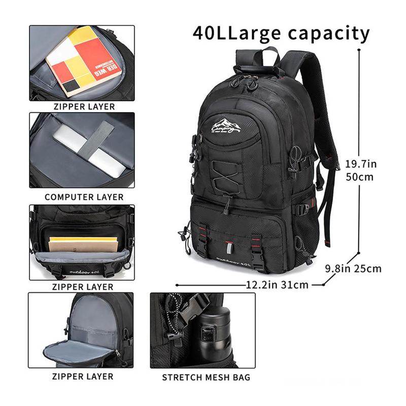 Large Capacity Double Shoulder Backpack, Outdoor Sports Backpack with Laptop Compartment, Breathable Sport Storage Bag for Outdoor