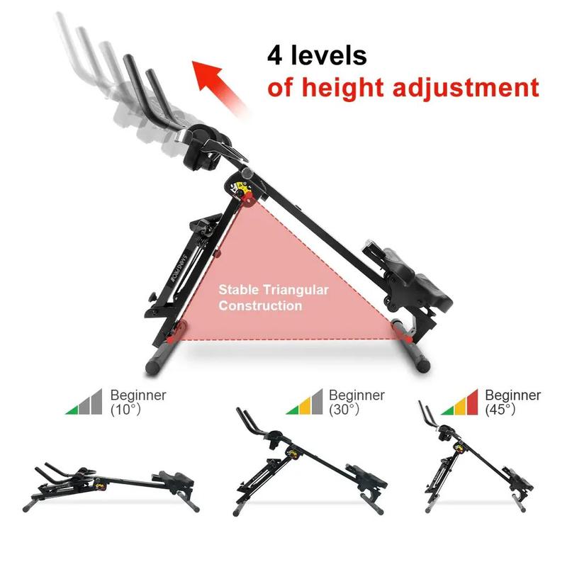 3 in 1 ab Machine, ab coaster workout Equipment combine rowing machine for Home Gym, Height Adjustable ab Trainer, Foldable Fitness Equipment.