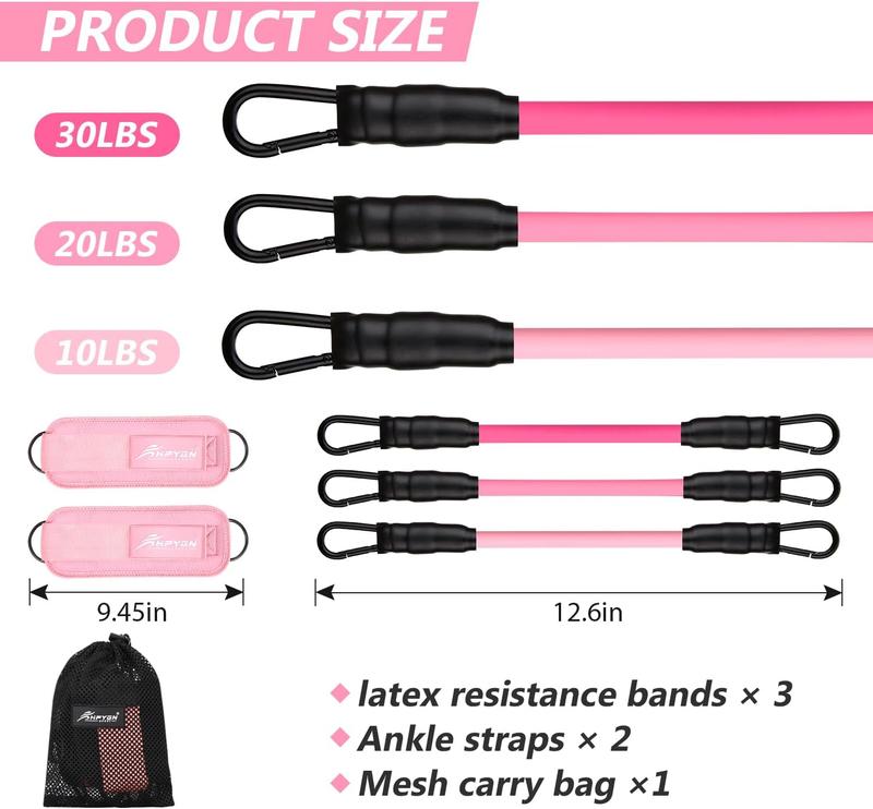 Ankle Resistance Bands, Ankle Bands for Working Out with Cuffs, Resistance Bands for Leg Butt Training Workout Equipment for Kickbacks Hip Gluteus Training Exercises, Ankle Strap with Exercise Bands resistant  bands