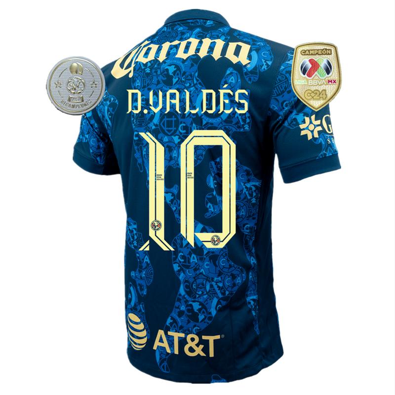 Club América Soccer Jersey Away Blue 24 25 Liga MX D.VALDÉS A.ZENDEJAS K.ÁLVAREZ HENRY FIDALGO Football Shirts Men's Fan Version S-4XL