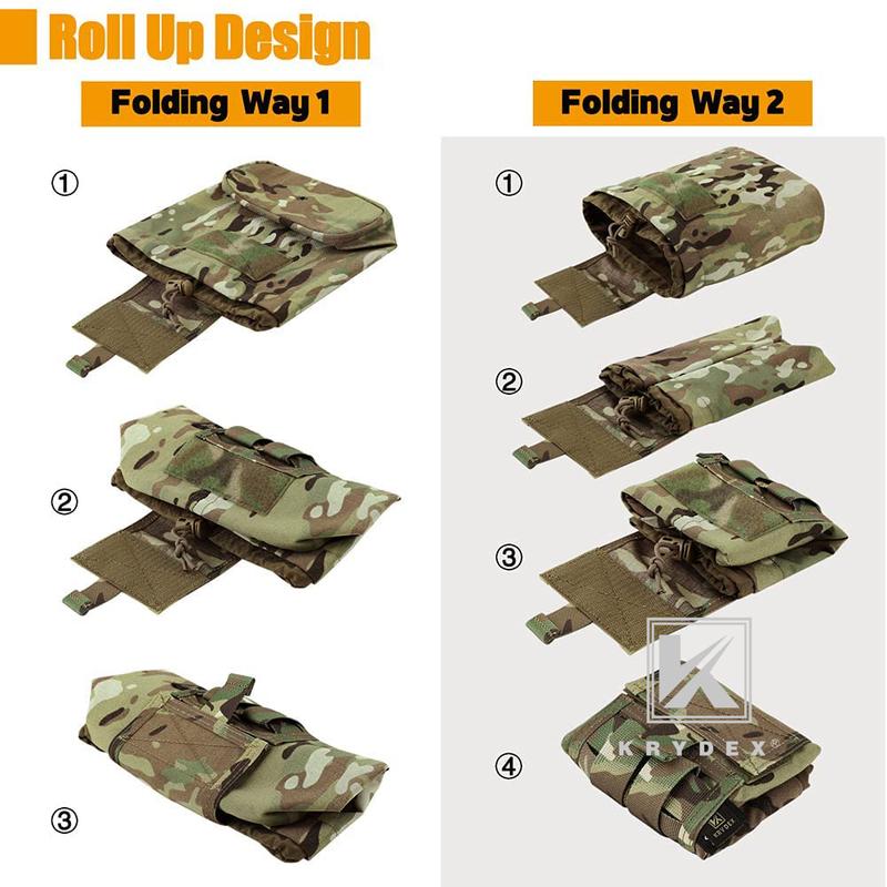 KRYDEX Tactical Molle ROLL-UP Ammo Dump Pouch Recovery Foldable Utility Pouch