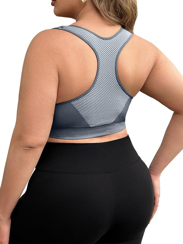 3 PCS Women's Plus Size Sports Bra, Plus Size Yoga Sports Underwear , Removable Bra Pads, Comfortable and Breathable, Everyday Bra, wireless