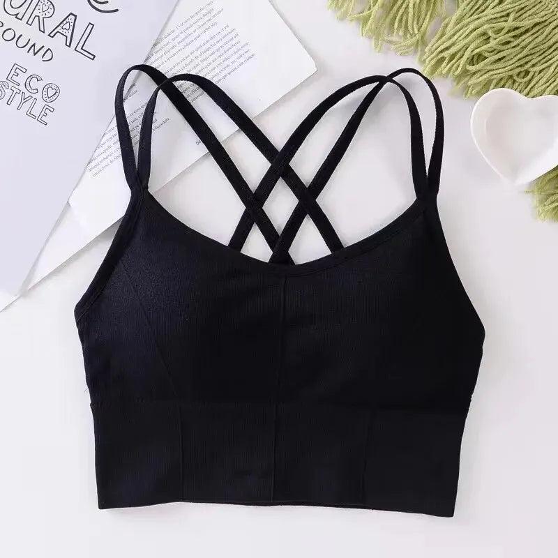 Strappy Cross Back Sports Bra: Supportive and Stylish Yoga Bra for Active Women