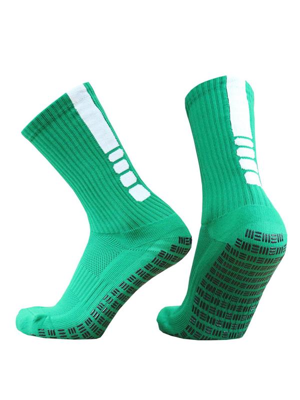 Unisex Professional Colorblock Print Non-skid Training Athletic Socks, Mesh Breathable Athletic Socks, Non-slip Soccer Grip Socks for Men & Women for Athletes