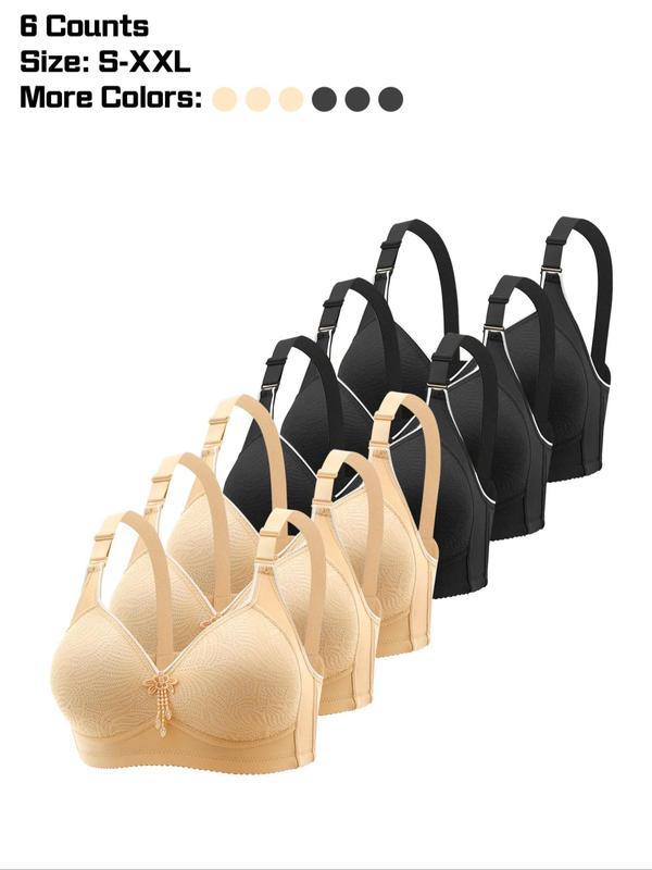 Women's Contrast Lace Push Up Bra, Breathable Comfortable Adjustable Strap Sports Bra, Ladies Sportswear for Indoor Outdoor Wear