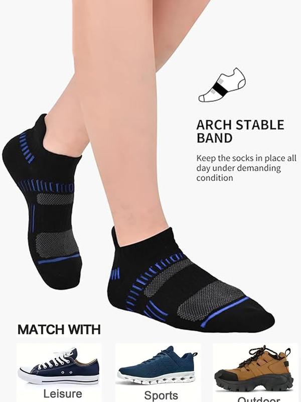 Men's Striped Print Athletic Socks, Soft Comfortable Breathable Sports Socks, Athletic Socks for Men, Compression Socks, Men's Sport & Outdoor Clothing for All Seasons