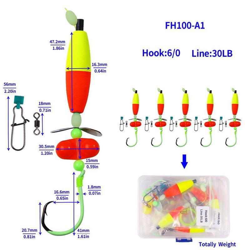 Catfish Rigs, 5 Counts set Catfish Float Rigs, Catfishing Tackle, Portable Fishing Hook, Outdoor Fishing Accessories for Fishing Enthusiasts