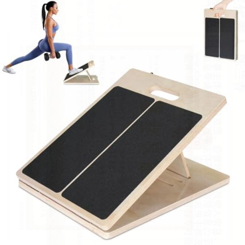 The wooden inclined board that is effective for the training of legs, waist, joints and ligaments in fitness exercises.