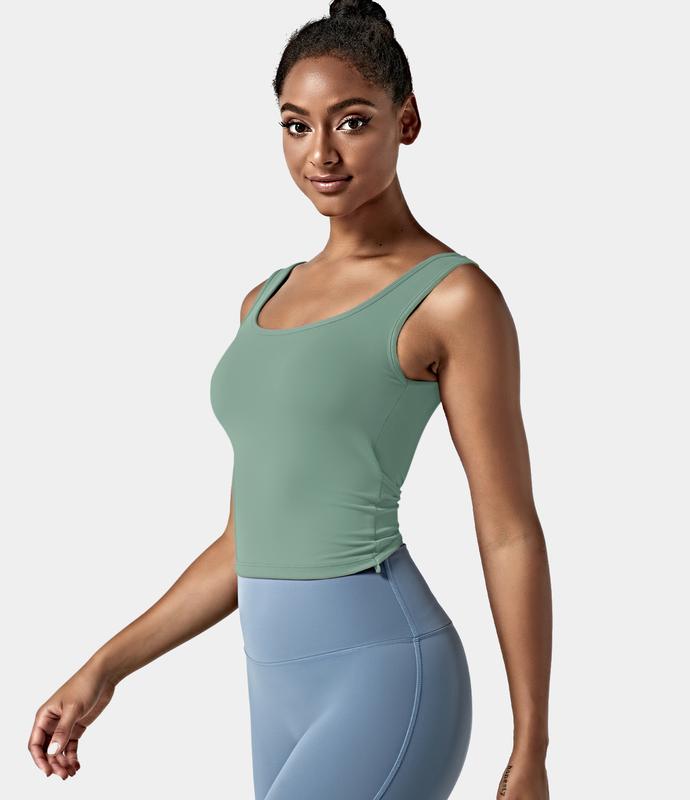 Halara U Neck Backless Crossover Barre Ballet Dance Tank Top