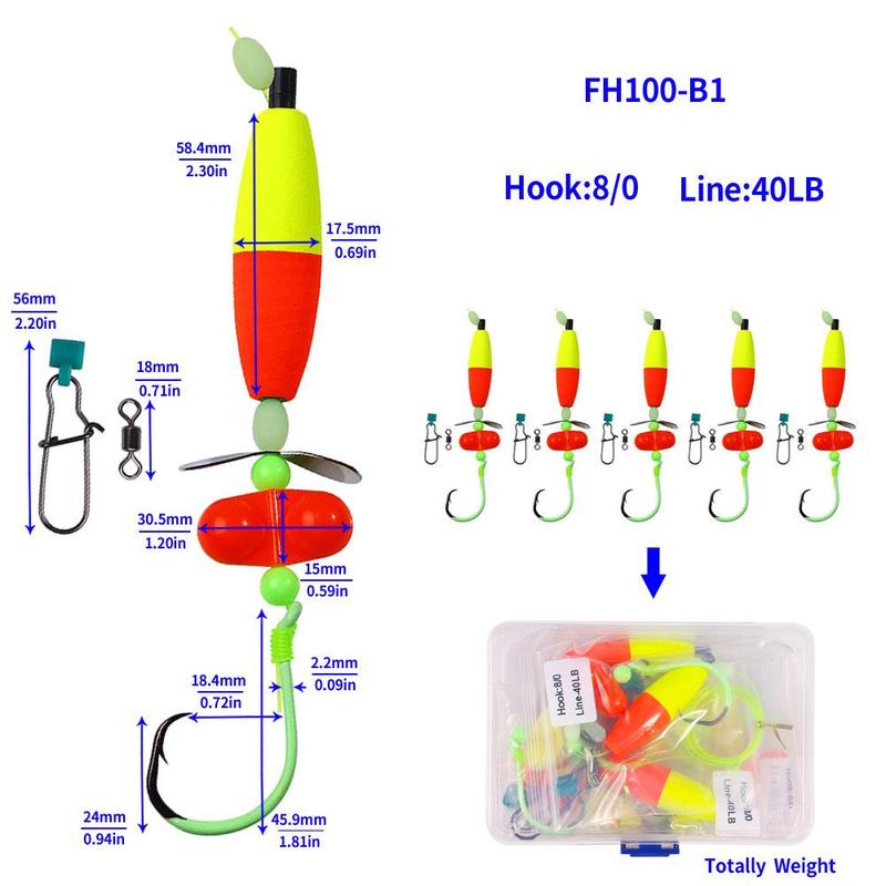 Catfish Rigs, 5 Counts set Catfish Float Rigs, Catfishing Tackle, Portable Fishing Hook, Outdoor Fishing Accessories for Fishing Enthusiasts