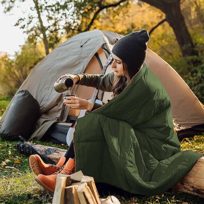 Outdoor Waterproof Sleeping Blanket, Puffy, Packable Lightweight and Warm Camping Blanket with Storage Bag, Camping Mat for Cold Weather, Perfect Outdoor Blanket for Backpacking, Hiking, Traveling, Camping Essentials Camping Mattresses, Christmas Gift