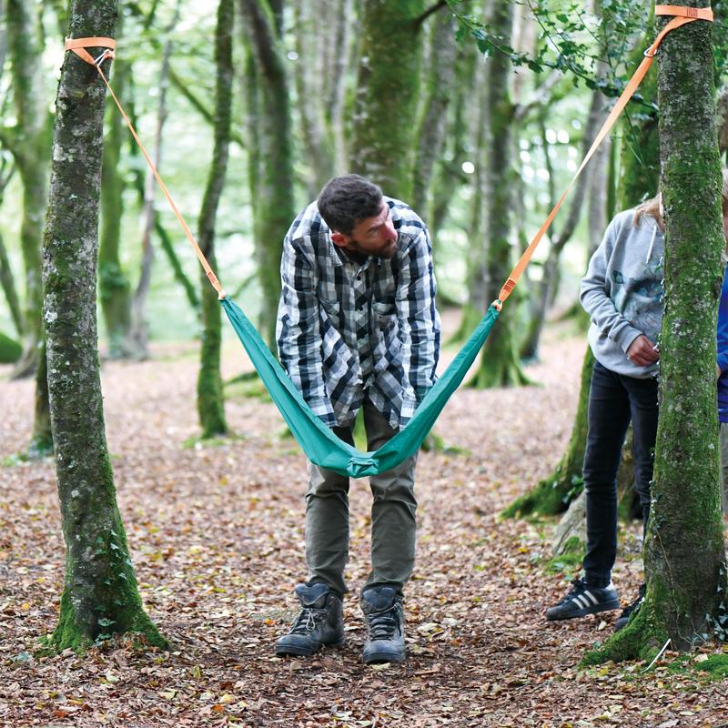 Hape Pocket Swing | Green Portable Hammock for Kids, Outdoor Children’S Swinging Chair, Easy Attach Mechanism for Ages 5+, 220 Lb Weight Capacity