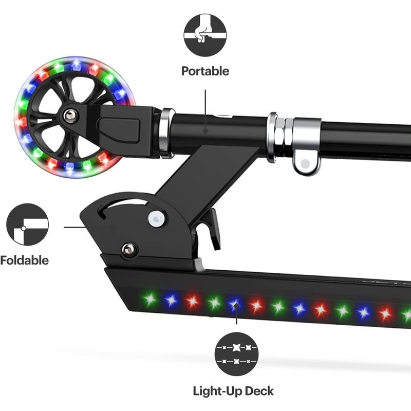 Jetson 2-Wheel Light-Up Kick Scooter, Light up Deck and Wheels, Height Adjustable Handlebar, Rear Brake, Easy-Folding Mechanism, 4 or 6 Inch Wheels Jetson Electric Bike