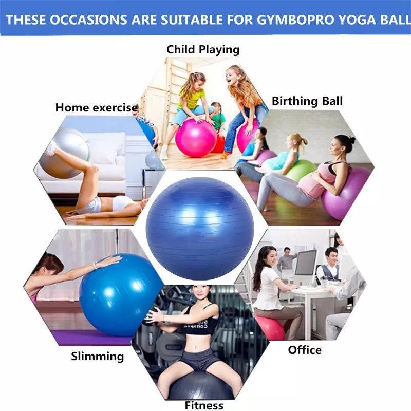 95CM Yoga Ball With Air Pump Plug Anti Burst Exercise Balance Workout Stability