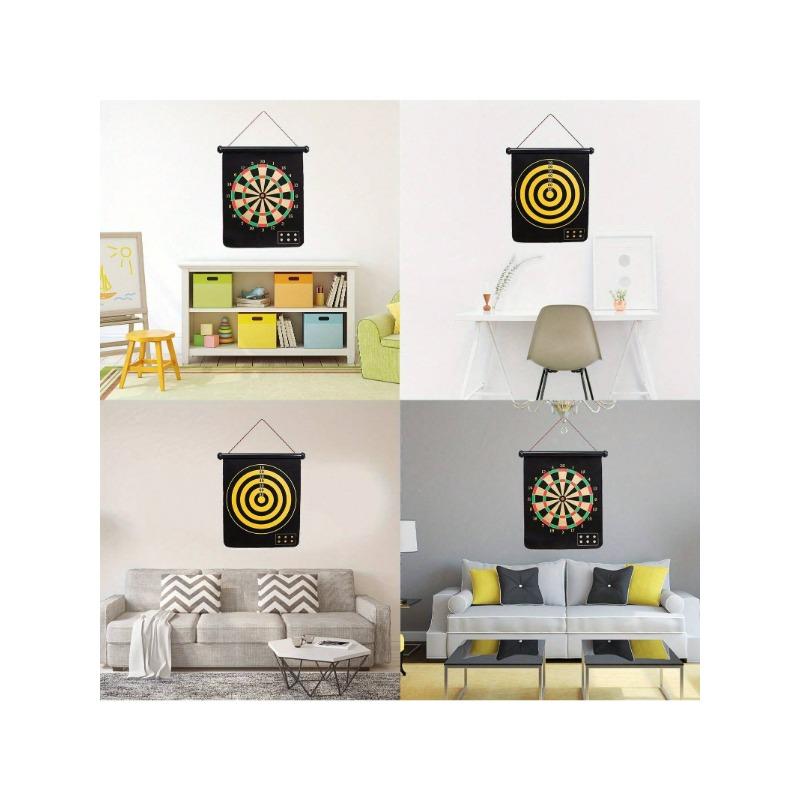 Double Sided Magnetic Dart Board For Indoor And Outdoor Dart Games, Family Entertainment, Adult Gifts, 15 Inches