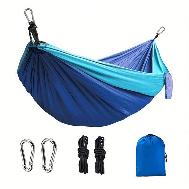 2024 New Garden Thickened Nylon Hammock, 1 Set Outdoor Camping Anti-rollover Double Hammock, Sleeping Hammock for Student Dormitory, Camping, Bikepacking, Hanging Hammock, Camping Essentials