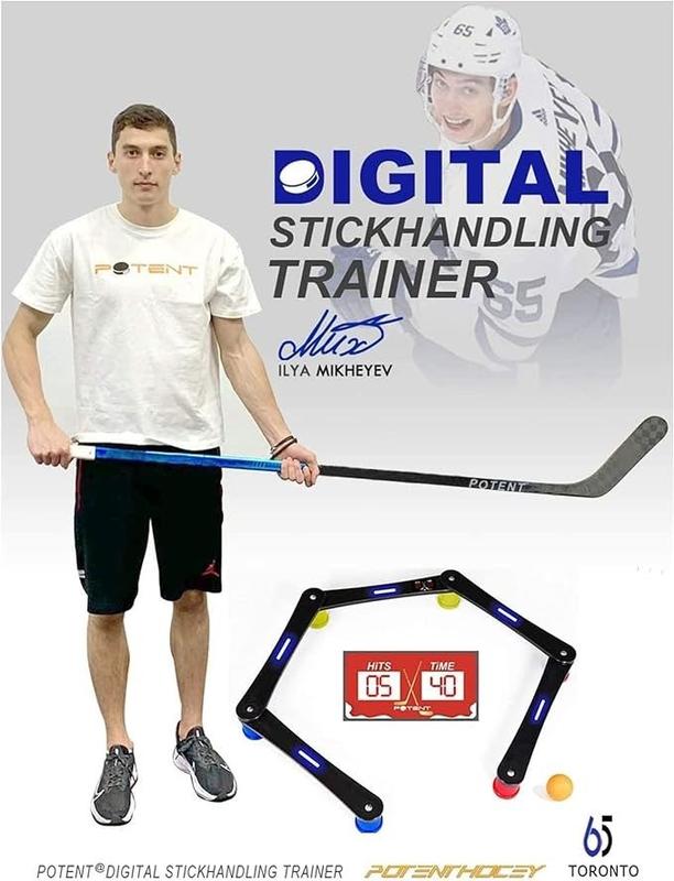 Potent Hockey Training Equipment - Digital Stickhandling Trainer - Portable Stick Handling Aid