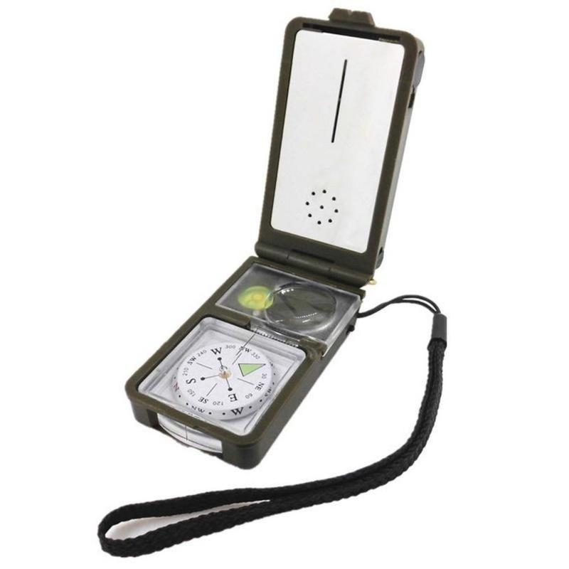 10 in 1 Multifunctional Compass Needle with Thermometer, Light, Outdoor Camping Tool, Solocamping, Bikepacking, Glamping