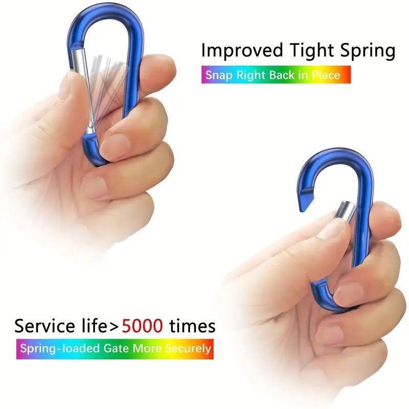 Aluminum Alloy Carabiner, 4 Counts D-shaped Buckle, Safety Buckle, Spring Hook, Hook for Luggage and Backpacks, Outdoor Hook Equipment