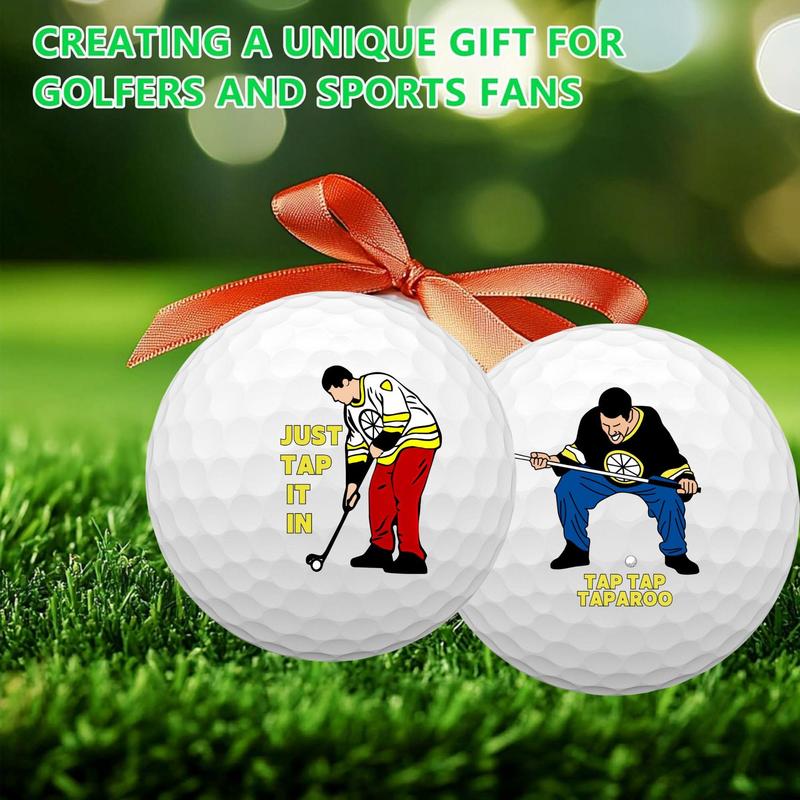 Funny Golf Ball, 4 Counts set Cartoon Pattern Golf Ball, Golf Training Ball Gift Set, Novelty Golfer Present for Men Dad, Christmas Gift