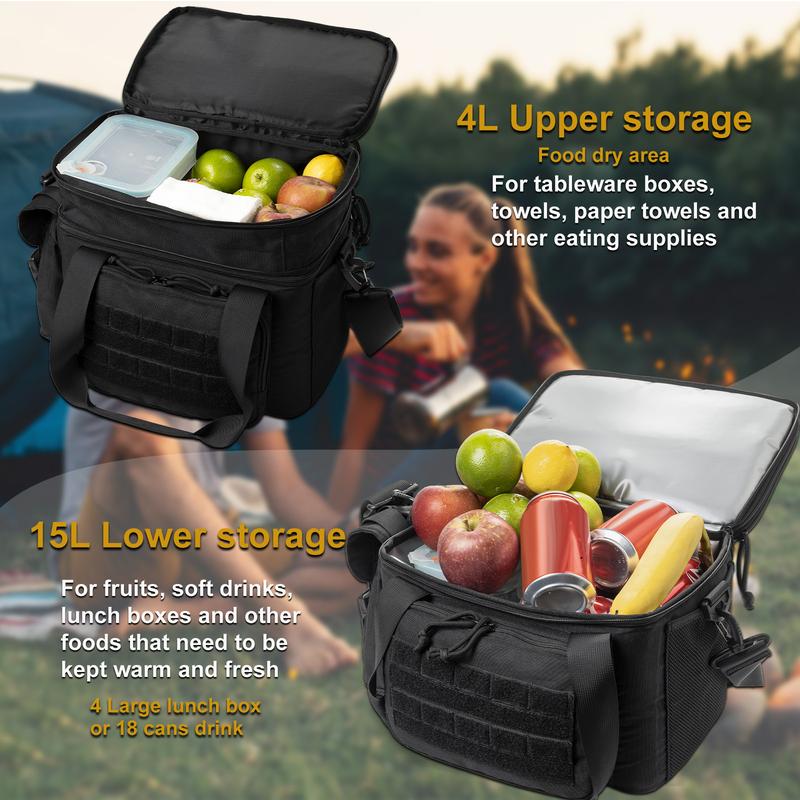 VISMIX Tactical Lunch Box for Men, Insulated Cooler Bag Adults, Suitable for Camping Picnic Travel Work Office