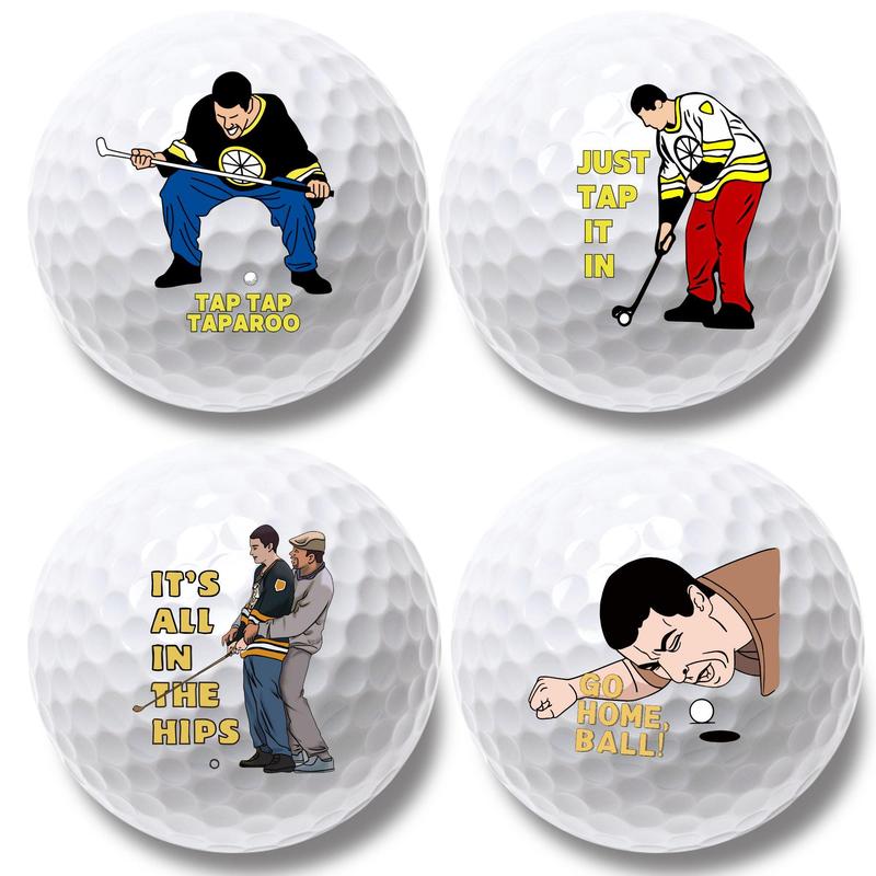 Funny Golf Ball, 4 Counts set Cartoon Pattern Golf Ball, Golf Training Ball Gift Set, Novelty Golfer Present for Men Dad, Christmas Gift