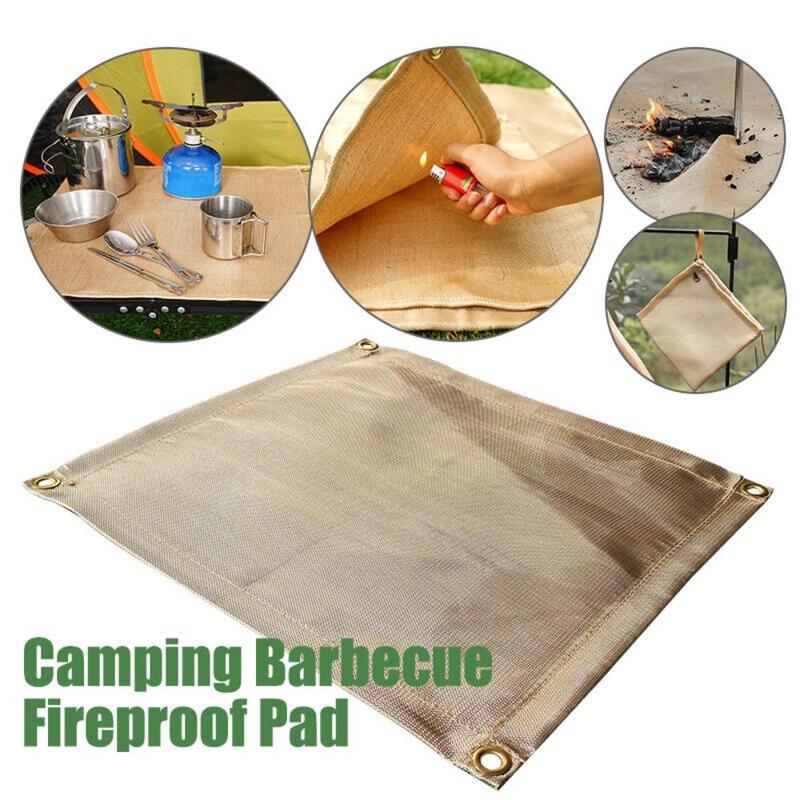 Outdoor Camping Fireproof Mat, High Temperature Resistant Picnic Mat, Fiberglass Picnic Barbecue Mat, Camping & Hiking Equipment