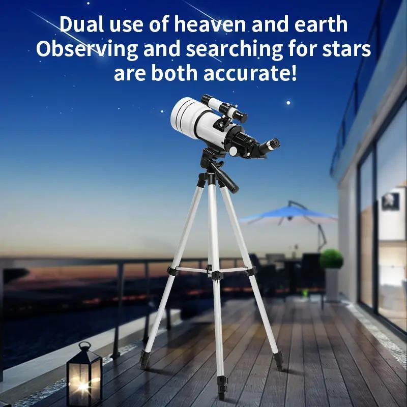 Astronomical Telescope, 1 Set F30070 Telescope with Phone Holder & Star Map, Starry Sky Observation Tool, Educational Supplies for School, Gift for Students