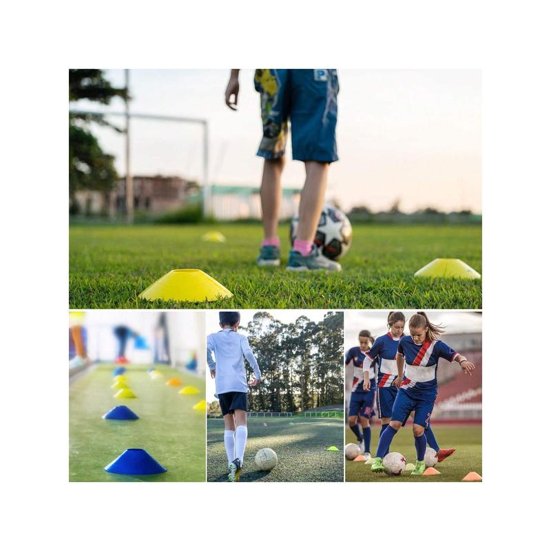 Disc Cones (Set Of 50) - Agility Soccer Cones With Carry Bag And Holder For Sports Training, Football, Basketball, Coaching, Practice Equipment, Kids Practice Equipment