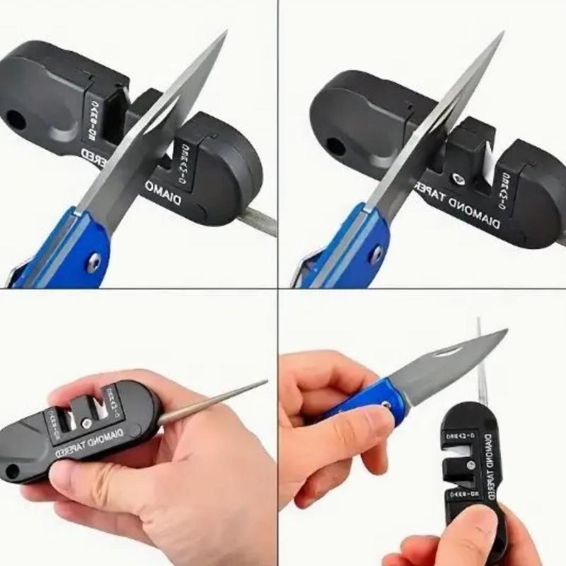 Portable Tungsten Carbide Ceramic Knife Sharpener, Outdoor Camping Hiking Fishing Knife Sharpener, Pocket Tool Sharpening Tool, Camping Essentials, Christmas Gift