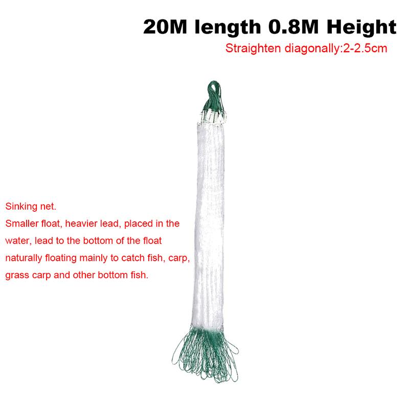 8 15 20 30M Fishing Net Nylon Fish Network Monofilament Fishing Net Float  Single Mesh Netting Tackle Tool Accessories